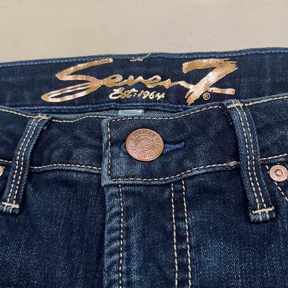 Seven 7 Women’s Jean SOHO High Rise Straight Denim 8 Distressed Hayden Stretch - Picture 11 of 12